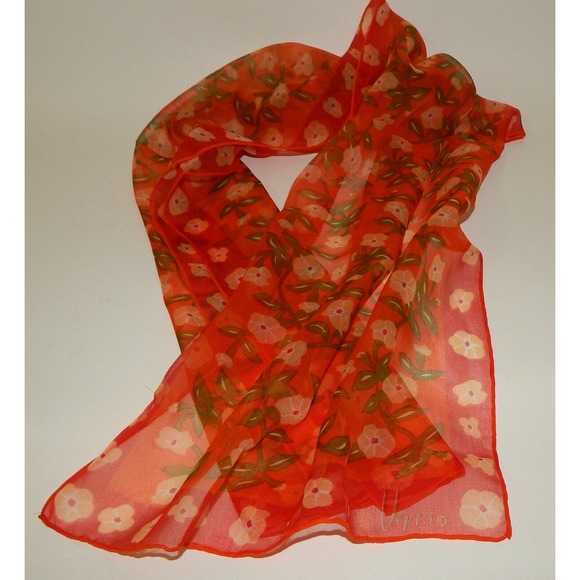 Foulard Vintage Vera Neumann Orange Multicolore - Bandana, Cache-col, Tête, été Comme Hiver